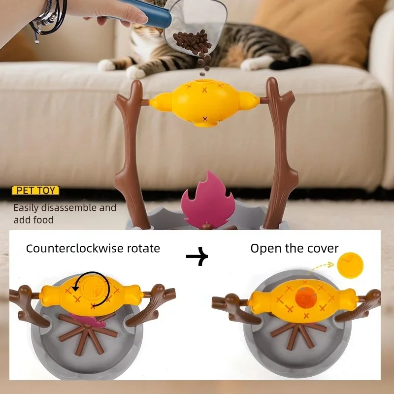 Dog Puzzle Feeder Toy - เครื่องจ่ายขนมสุนัข หมุนได้ 360 องศา รูปขาไก่ ของเล่นปริศนาแบบให้อาหารช้า