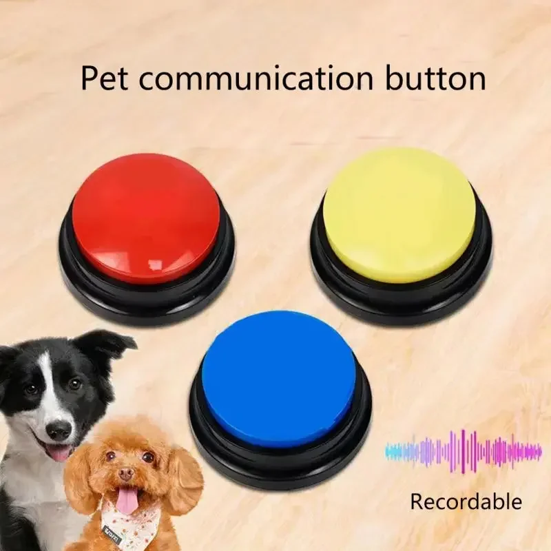 Interactive Squeaky Plush Dog Toy - สัตว์เลี้ยงเสียงกล่องบันทึกพูดคุยปุ่มเครื่องบันทึกเสียงแมวของเล่นสําหรับการสื่อสารเครื่องมือการฝึกอบรมบีบกล่องของเล่นสุนัข
