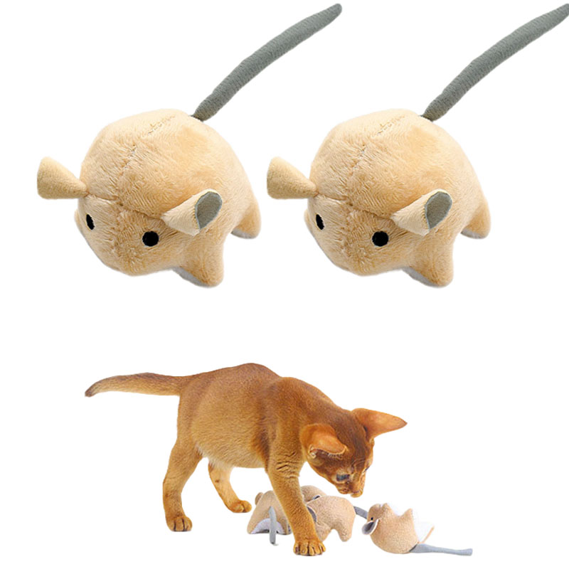 Catnip Interactive Plush Mouse - ของเล่นหนูแคทนิปสำหรับแมว ของเล่นแมวแบบอินเทอร์แอคทีฟสำหรับแมวในบ้าน ทนทาน ช่วยคลายเครียด ของเล่นหนูขนาดเล็กสำหรับแมว