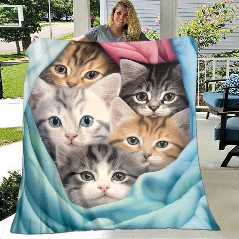VIKAMA ผ้าห่มฟลีซลายลูกแมวน่าร - Pet Beds บทวิจารณ์และราคา