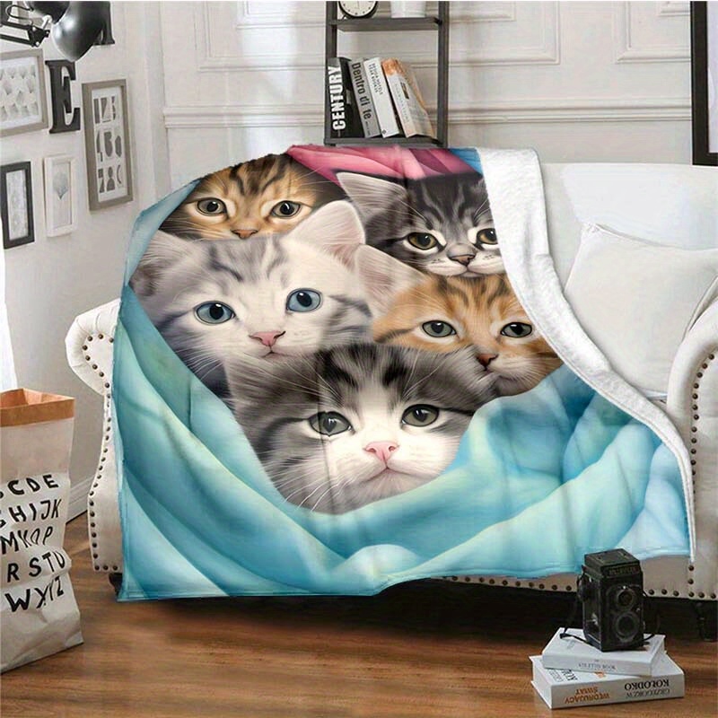 VIKAMA ผ้าห่มฟลีซลายลูกแมวน่าร - Pet Beds บทวิจารณ์และราคา