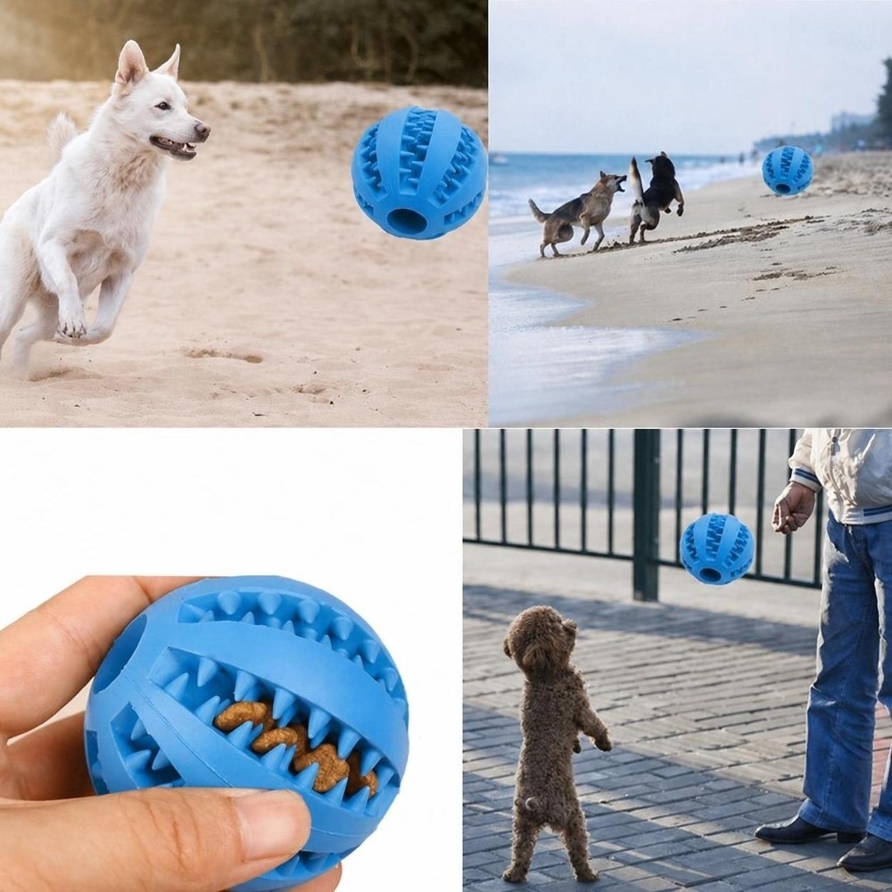 ลูกบอลยางสำหรับสุนัขกัดเล่น หล - Rubber Treat Dispensing Dog Toy บทวิจารณ์และราคา